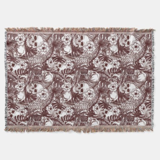 Jungle Skulls Throw Decke (Vorderseite)