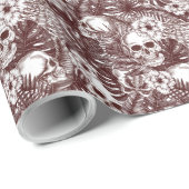 Jungle Skulls Wrapping Paper Geschenkpapier (Rolleneckpunkt)