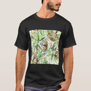Jungle Sloth auf Green T-Shirt