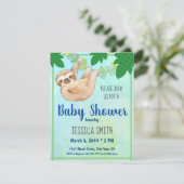 Jungle Sloth Baby Dusche Party Einladung (Stehend Vorderseite)