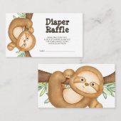 Jungle Sloth Baby Dusche Windeln Raffle Ticket (Vorne/Hinten)