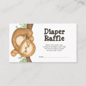 Jungle Sloth Baby Dusche Windeln Raffle Ticket (Vorderseite)