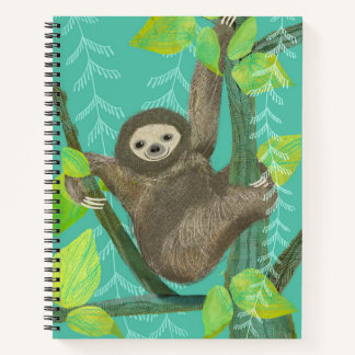 Jungle Sloth Spiral Sketchbook Notebook Notizblock