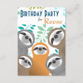 Jungle Sloths Geburtstagsparty Einladung