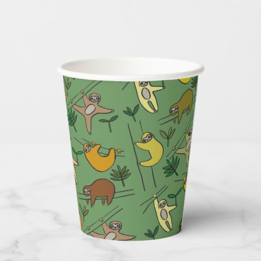 Jungle Sloths Pappbecher (Rückseite)