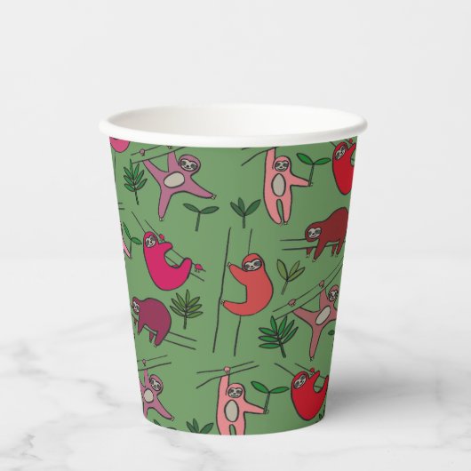 Jungle Sloths Pappbecher (Vorderseite)