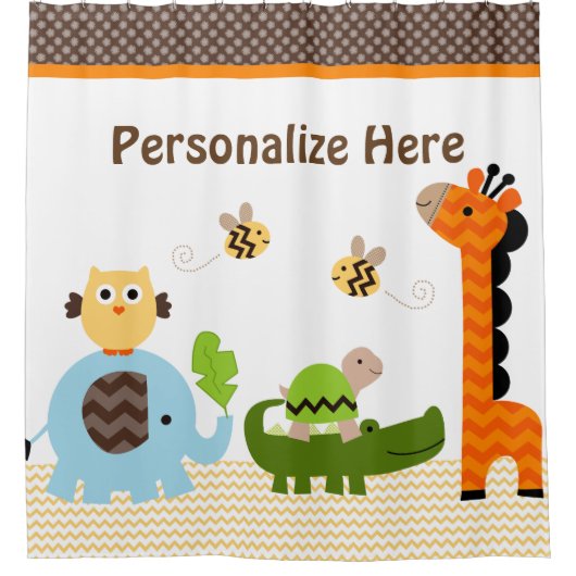 Jungle Stack Animals Duschvorhang (Vorderseite)