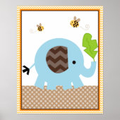 Jungle Stack Elephant Baby Kinderzimmer Art Poster (Vorne)