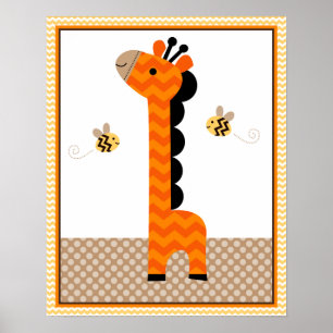Jungle Stack Giraffe Baby Kinderzimmer Art/Poster Poster