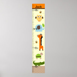 Jungle Stack Tiere Wachstumsdiagramm Behalten auf Poster