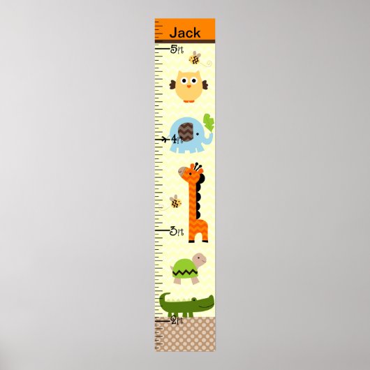 Jungle Stack Tiere Wachstumsdiagramm Behalten auf  Poster (Vorne)