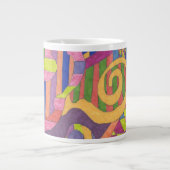 "Jungle Stripes 2" Abstrakte Kunst Jumbo-Tasse (Vorderseite)