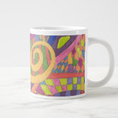 "Jungle Stripes 2" Abstrakte Kunst Jumbo-Tasse (Rechts)