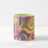 "Jungle Stripes 2" Abstrakte Kunst Tasse (Zentrum)