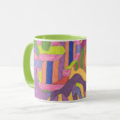 "Jungle Stripes 2" Abstrakte Kunst Tasse (Vorderseite Links)