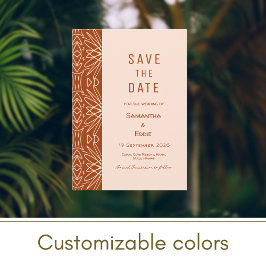 Jungle Style Bohemisch Burnt Orange Save the Date Einladung