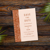 Jungle Style Bohemisch Burnt Orange Save the Date Einladung