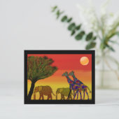 Jungle Sunset Postcard Postkarte (Stehend Vorderseite)