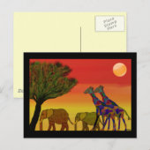 Jungle Sunset Postcard Postkarte (Vorne/Hinten)