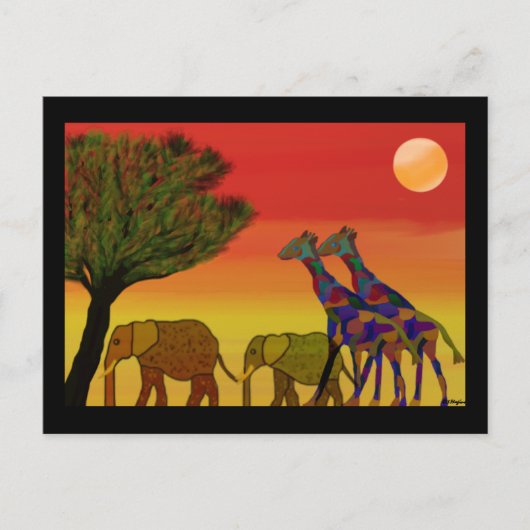 Jungle Sunset Postcard Postkarte (Vorderseite)