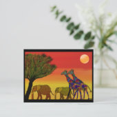 Jungle Sunset Postcard Postkarte (Stehend Vorderseite)