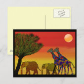 Jungle Sunset Postcard Postkarte (Vorne/Hinten)