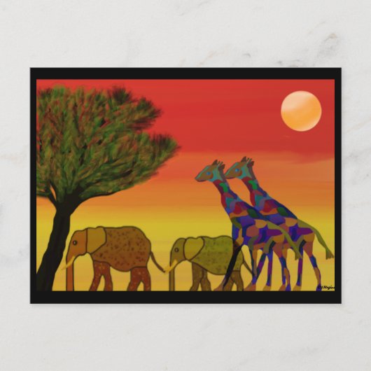 Jungle Sunset Postcard Postkarte (Vorderseite)