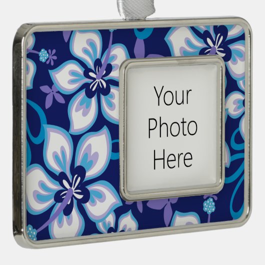 JUNGLE SURF (BLAUER COMBO) Rahmen-Ornament SILBER (Rechts)