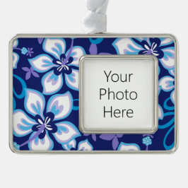 JUNGLE SURF (BLAUER COMBO) Rahmen-Ornament SILBER