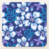 JUNGLE SURF (BLAUER COMBO) RECHTECKIGER PAPPUNTERSETZER (Vorderseite)