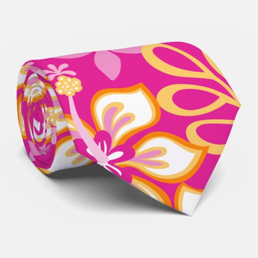 JUNGLE SURF (HOT PINK COMBO) KRAWATTE (Gerollt)