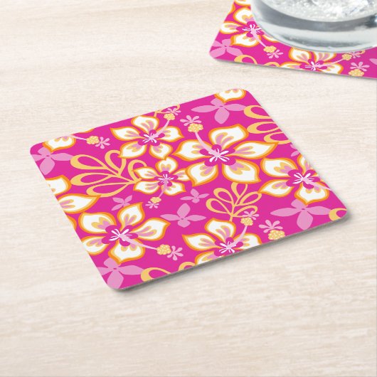 JUNGLE SURF (HOT PINK COMBO) RECHTECKIGER PAPPUNTERSETZER (angewinkelt)