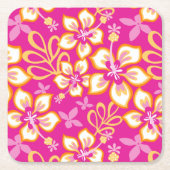 JUNGLE SURF (HOT PINK COMBO) RECHTECKIGER PAPPUNTERSETZER (Vorderseite)