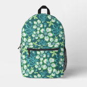 JUNGLE SURF PATTER IN AQUAMARIN BEDRUCKTER RUCKSACK (Vorderseite)