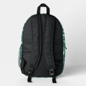 JUNGLE SURF PATTER IN AQUAMARIN BEDRUCKTER RUCKSACK (Rückseite)