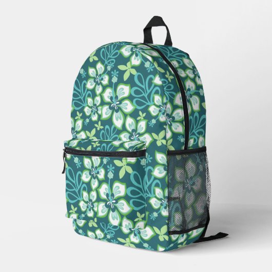 JUNGLE SURF PATTER IN AQUAMARIN BEDRUCKTER RUCKSACK (Rückseitige Ecke Rechts)