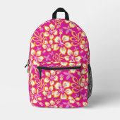 JUNGLE SURF PATTER IN HOT PINK BEDRUCKTER RUCKSACK (Vorderseite)