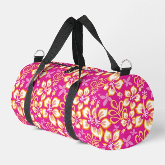JUNGLE SURF PATTER IN HOT PINK DUFFLE BAG (Linke Seite)