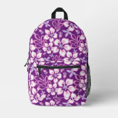 JUNGLE SURF PATTER IN LILA BEDRUCKTER RUCKSACK (Vorderseite)