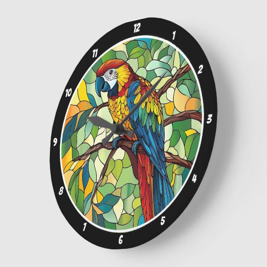 Jungle Symphony" - Festglasmauer Große Wanduhr (Winkel)