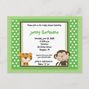 Jungle Tales Safari Green Baby Dusche Einladung