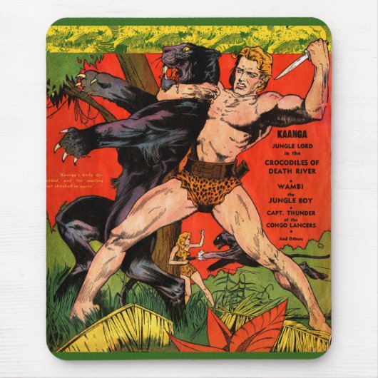 Jungle Tarzan & Black Panther Vintage Comicen Mousepad (Vorne)