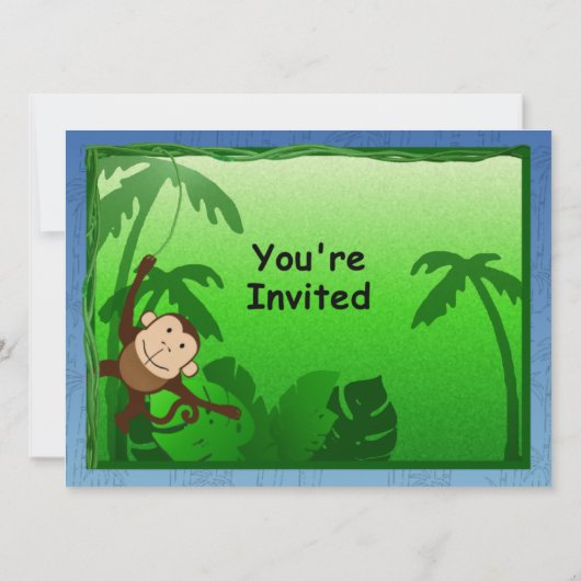 Jungle Thema 1. Geburtstag Einladung (Rückseite)