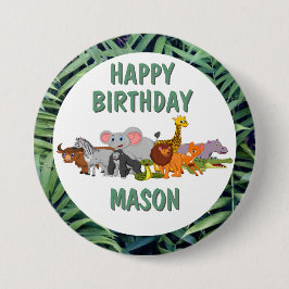 Jungle Theme Birthday Custom Button