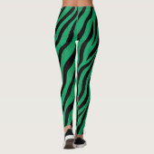 Jungle Theme Green und Black Leggings (Rückseite)