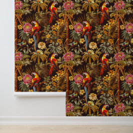 Jungle Theme Indian Style Parrot Tiger Blume Tapete