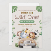 JUNGLE THEME INVITATION FOR BABY/TODDLER EINLADUNG (Vorne/Hinten)