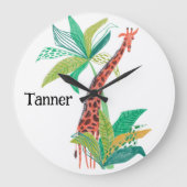 Jungle Theme Kinderzimmer Dekoration Große Wanduhr (Vorderseite)
