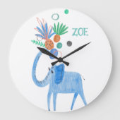 Jungle Theme Kinderzimmer Dekoration Große Wanduhr (Vorderseite)