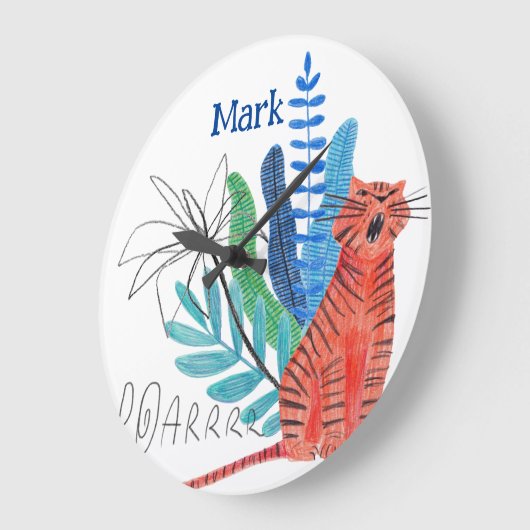 Jungle Theme Kinderzimmer Große Wanduhr (Winkel)